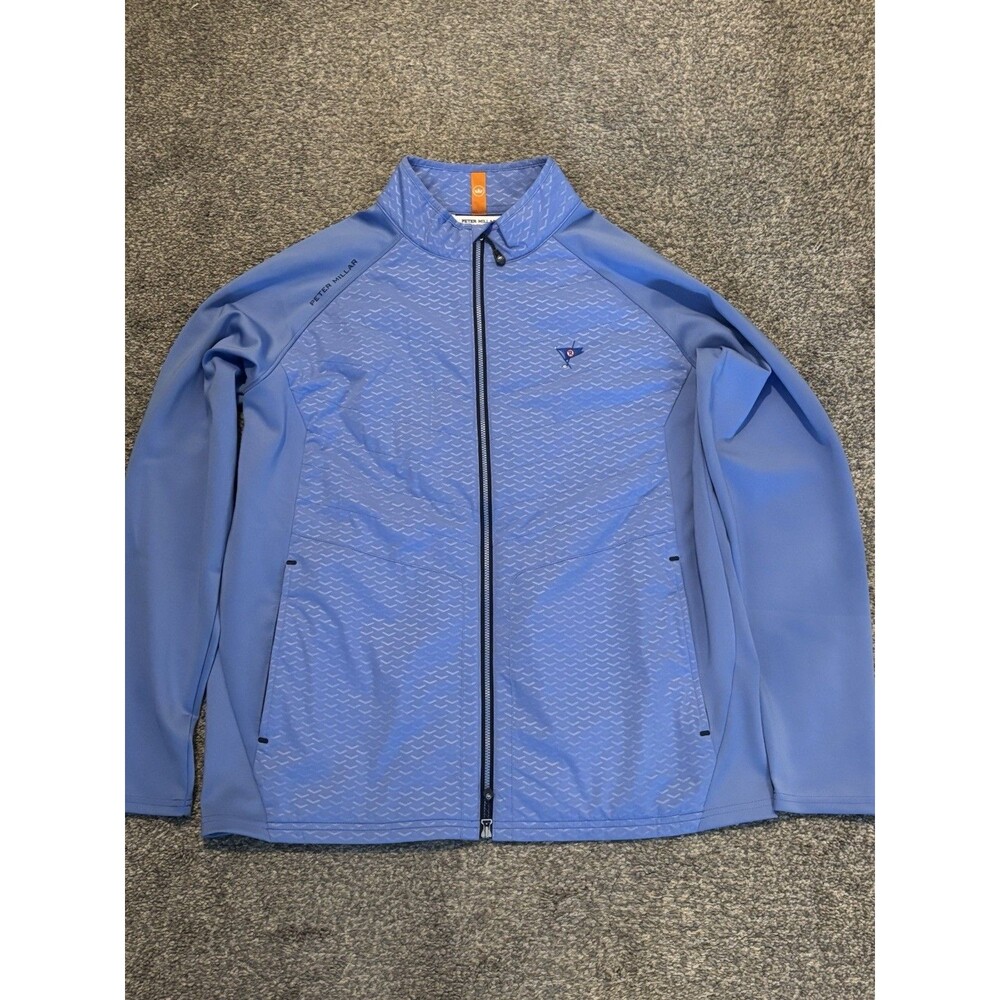 Peter Millar Merge Elite‎ Hybrid Mens Jacket Large Blue Full Zip Coat
